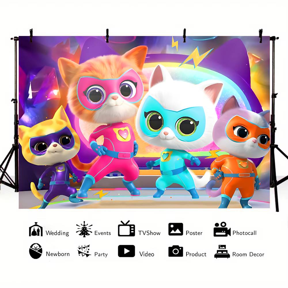 SuperKitties Background Photography Castle Wizard Platform First Night Street Birthday Party Decoration Gifts Props Poster