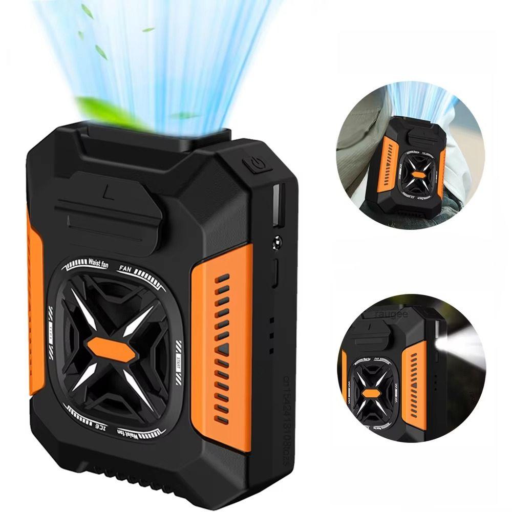 5000mAh Waist Clip On Fan Power Bank Mini Electric Fans Waist Mounted Fan Construction Site