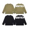 Mens Streetwear Long Sleeve Tee With Waffle Texture Print Loose Fit Cotton T-Shirt Fall Casual Wear