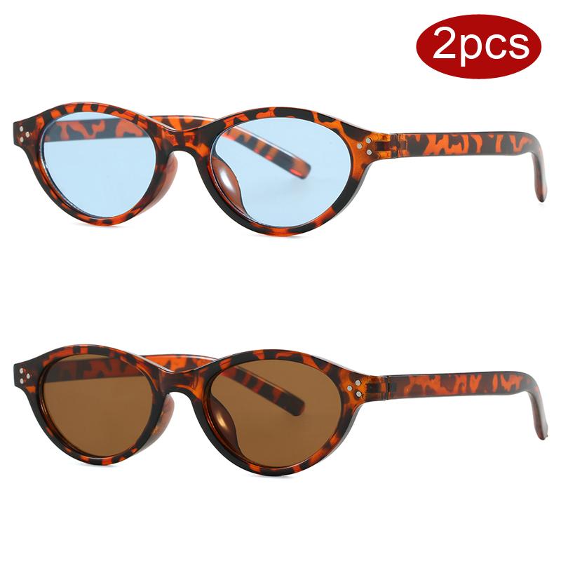 

Cycling Small Frame Oval Rivet Sunglasses Women Brand Design Leopard Colorful Sun Glasses Outdoor Trend Female Eyewear UV400