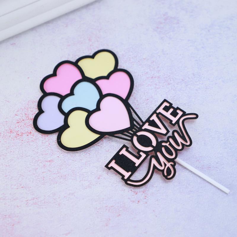 Creative LOVE & HAPPY Birthday Cake Topper Balloon Decoration