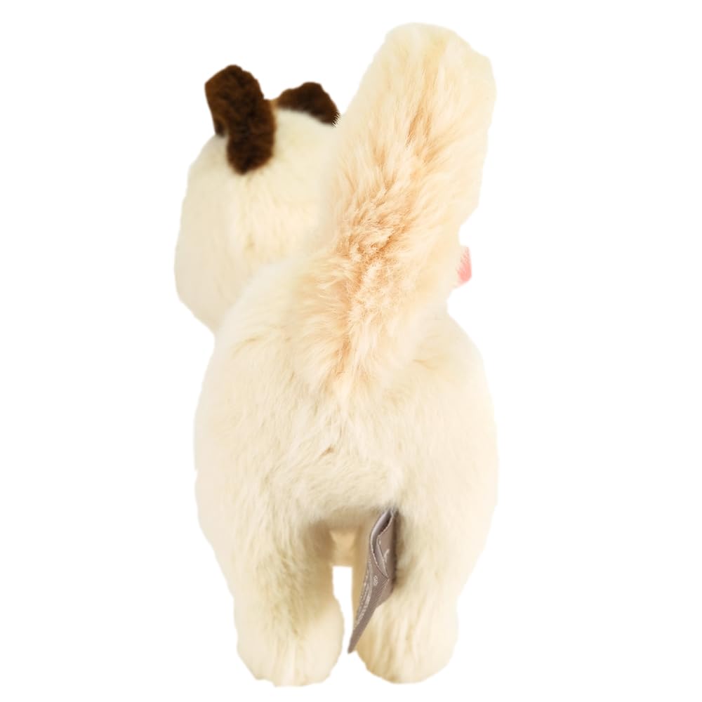 SunLemon Jolly Plush Cat, Turning Around, BE, 16 x 9 x 16 cm, Cute, Beige, JOLLY, Stylish Cat, P-9972
