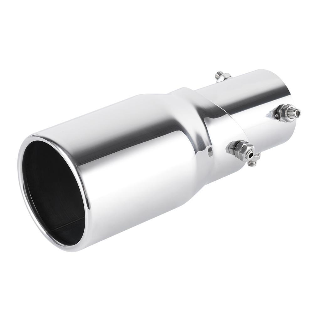 1Pcs Universal Car Accessories Automotive Tail Throat Black Silver Adjustable Roll Edge Tail Throat Automotive Exhaust Pipe Tip