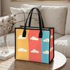 Cute Cloud Pattern Tote Bag for Women Fashion Large Capacity Casual Daily Handbag for Commute Shopping