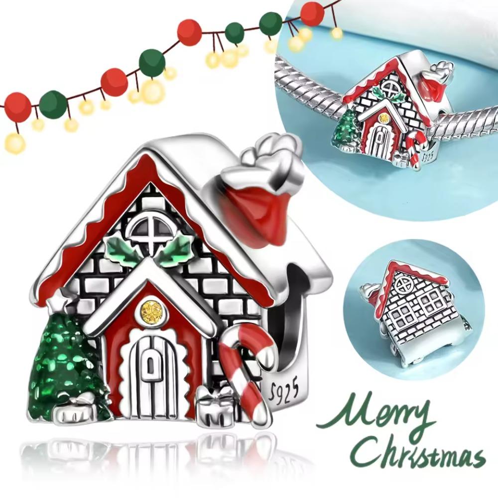 Copper Green Christmas Tree Pendant Christmas Party Beads Original Pendants Bracelet Charm Jewelry Party Diy Gifts