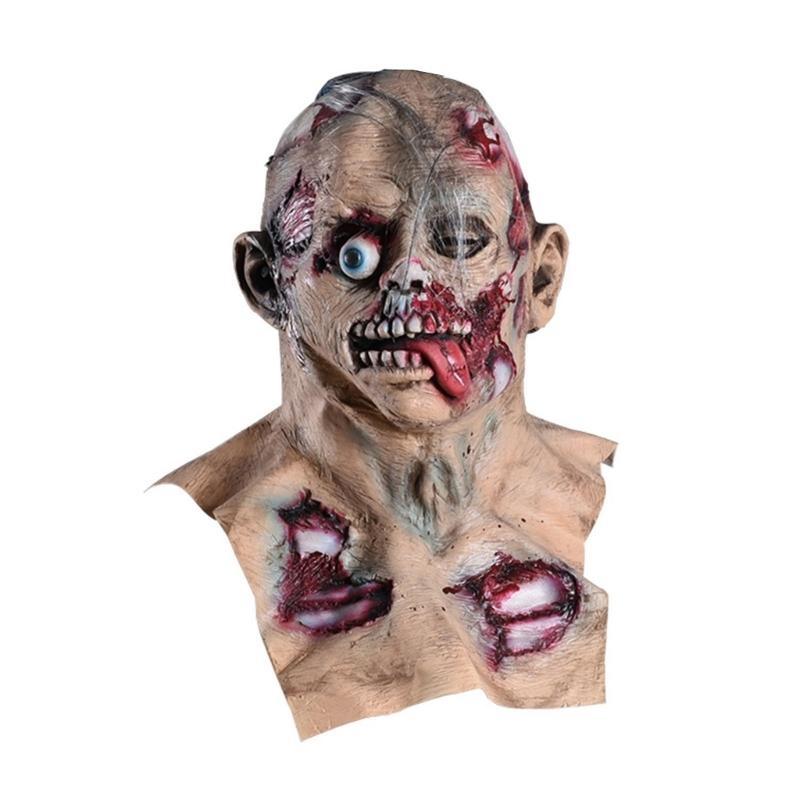 652F Halloween Latex Mask with Long Tongue Halloween Costume Realistic Mask Horror Headgear Accessories