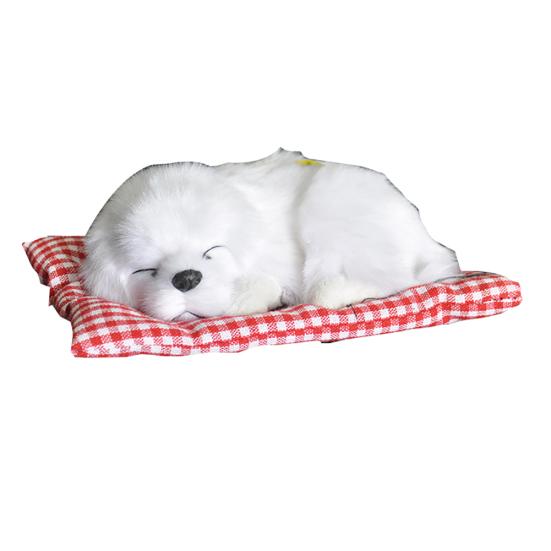 Simulation Animal Toy Sleeping Dog Model Kids Plush Stuffed Doll with Sound