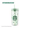 Bicchiere Trasparente Starbucks Green Wilderness con Cannuccia