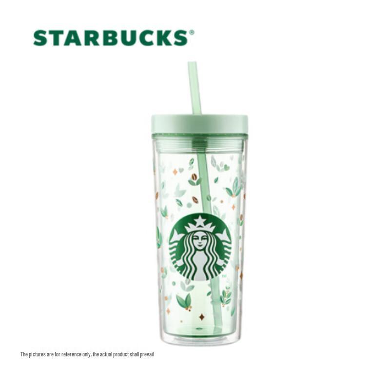 Bicchiere Trasparente Starbucks Green Wilderness con Cannuccia