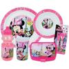 Geschirr-Set Disney Minnie - - 006377 - Glas, tiefer Teller, flacher Teller, Trinkflasche, Brotdose und Besteck