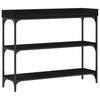 Masă consolă cu raft Efect stejar negru 100 x 30 x 80 cm