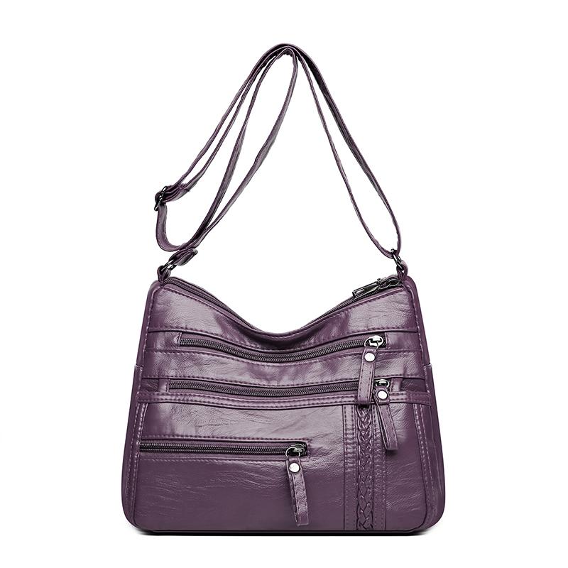 Mother Bag Large Capacity Shoulder Crossbody Bag Women's Multi-Layer Soft Leather Bag