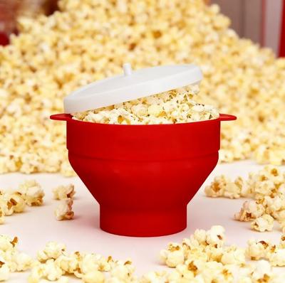 Microwave Silicone Popcorn Maker Food Grade Foldable High Quality Kitchen Easy Tools DIY Make Popcorn Bucket Bowl with Lid Bowls