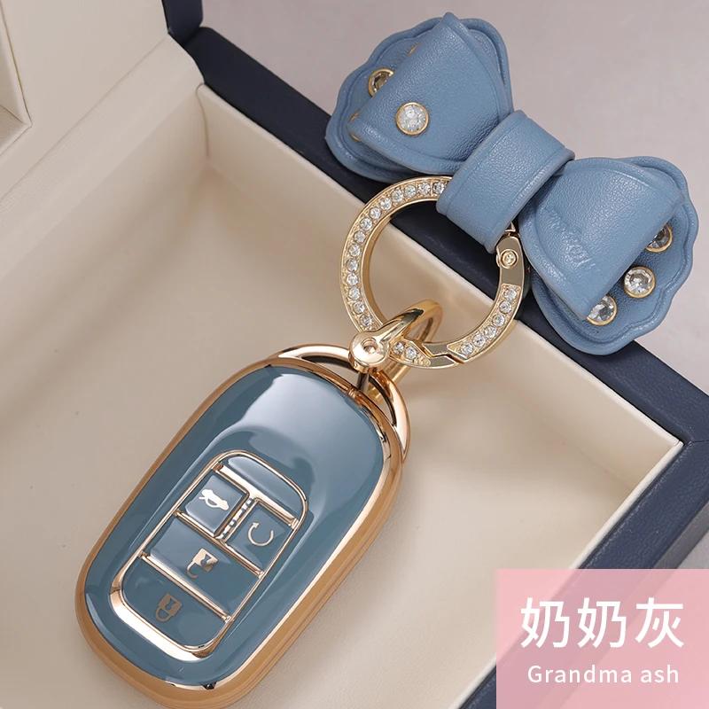 Styling Mouldings New TPU Car Remote Key Case Cover Protect Shell Bag For Honda 2021 2022 Accord Civic Pilot Freed CRV 4 Button