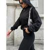 Sweatshirt Two-piece Suit Women's Casual Sets Loose Zipper-up Short Jacket Tops Straight Trousers Sports 2-piece Sets Lady