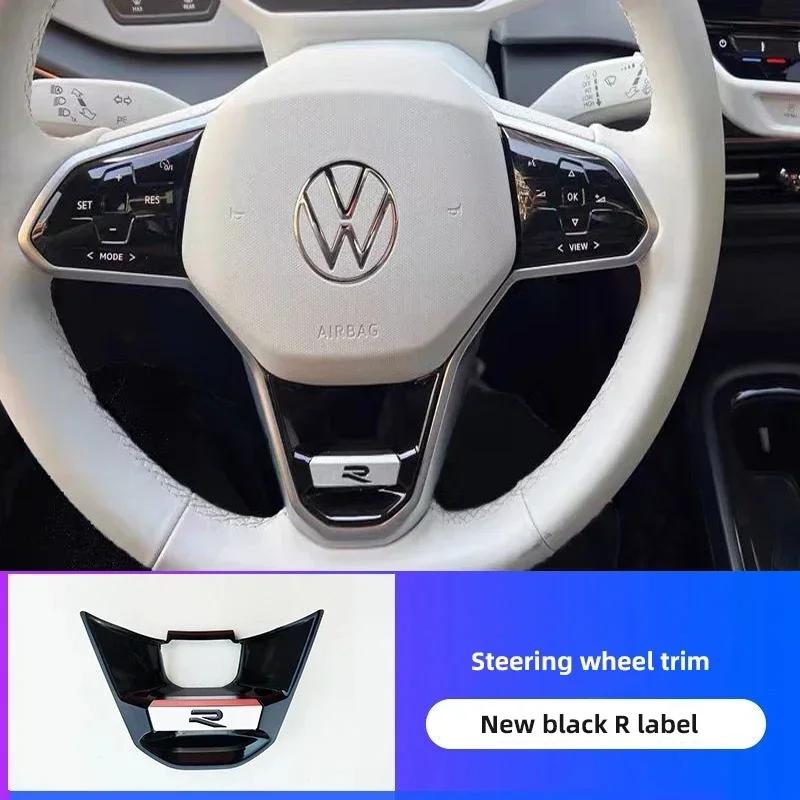 lmn1 Car Decoration Accessories Steering Wheel Logo Cover Trim Sticker For VW GTI R Line Polo Golf Passat Scirocco Tiguan Jetta T-ROC