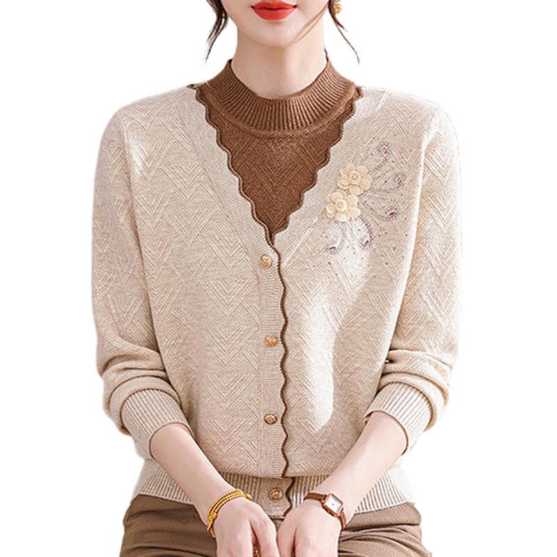 Women's Velvet Lined Mid-Aged Sweater