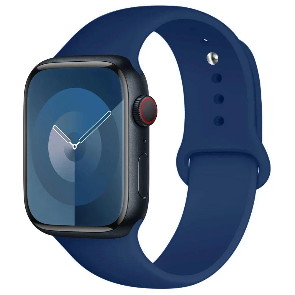 Silicone Strap For Apple Watch band 45mm 44mm 41mm 42mm 40mm 49mm 38mm correa bracelet iWatch series 9 8 5 4 3 8 6 SE 7 Ultra 2