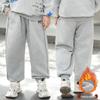 Plus Size Fleece-Lined Kids' Sweatpants: Autumn/Winter Style for Medium to Large, Chubby Girls