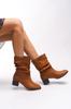 Women Modern Stylish Fashion Boots Boots Faux Leather Suede Rheggec Gusseted Short Boots Tan Suede