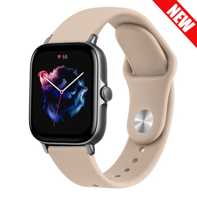 20mm/22mm Klockarmband För Amazfit GTS 4/3/2/2e/Mini/GTR 42mm/GTR 4/3 Pro Silikonarmband Amazfit helio/balance 2 bip 5 6 band