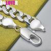925 Sterling Silver 12mm Side Chain Geometry Many Ring Bracelet  Jewelry