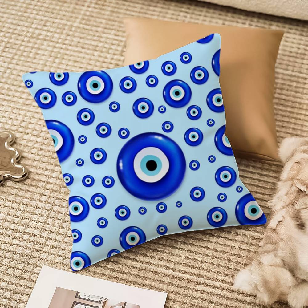 Classic Prank Evil Eyes Pillow Case Comfort Sofa Bed Silky Elegant Invisible Zipper Decorative Cushion Cover