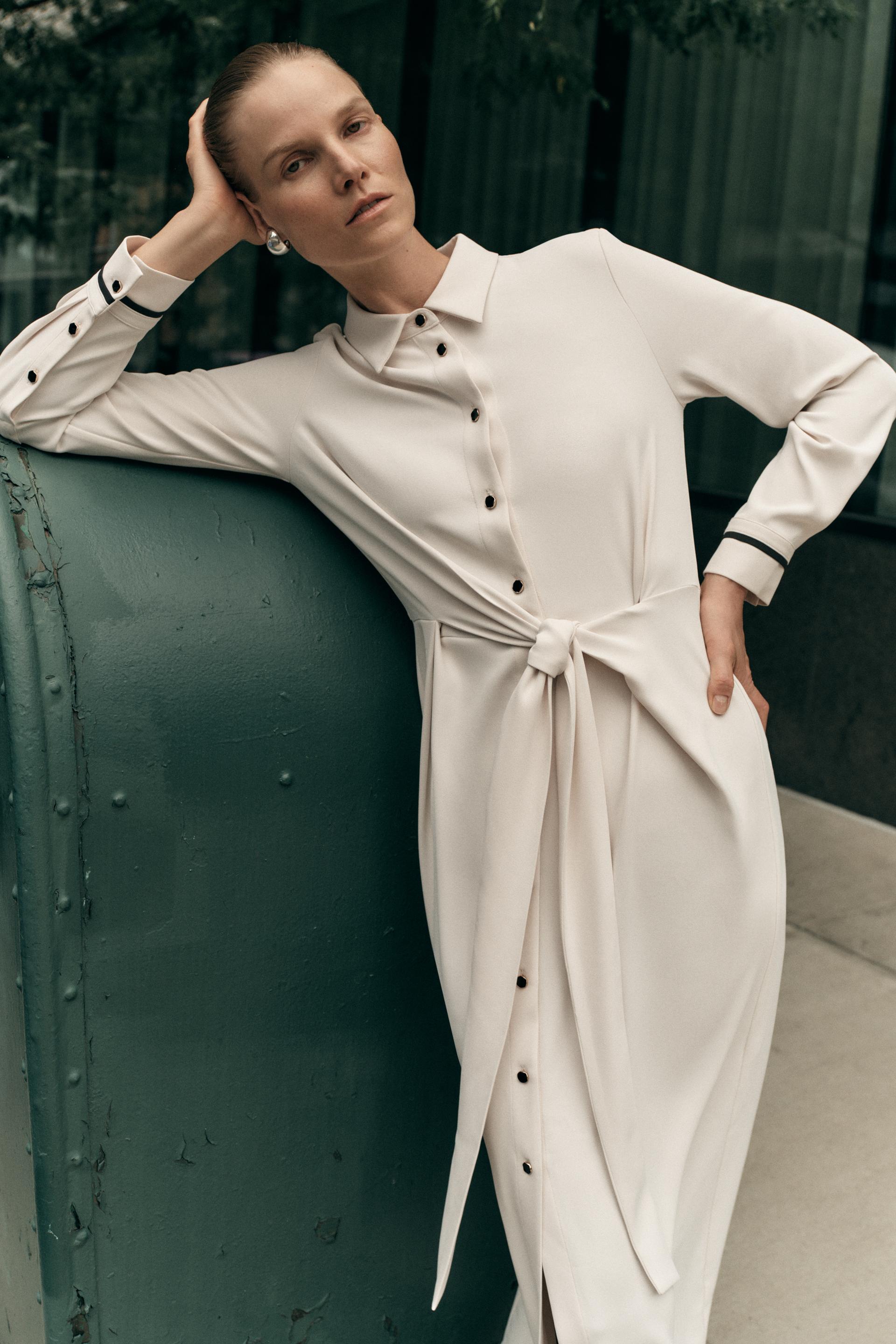 

ПЛАТЬЕ-РУБАШКА С ПОЯСОМ