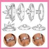 Kupfer Dreiblatt Wappen Weißes Quadrat Zirkonia Ring Damen Jubiläumsgeschenk Verlobungsringe für Damen Herren Schmuck