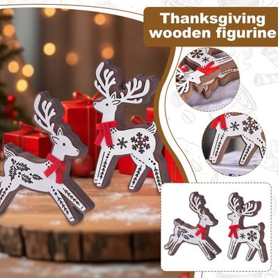 Weihnachtselch Holzschmuck Weihnachtsdekorationen Hirschschmuck Weihnachts-Desktop Fenster Hirschdekoration