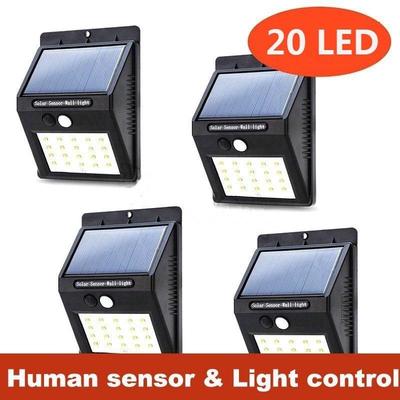 20 LED Solar Powered PIR Motion Sensor Light Waterproof Outdoor Garden Fence Light Lamp Night