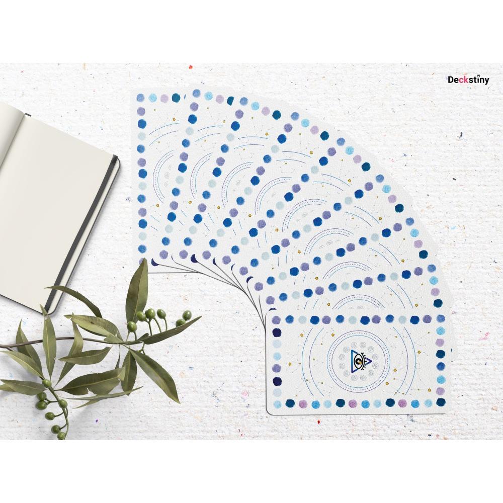 85 ks karet Oracle Pantha Oracle Watercolor Verze 6 X 9,6 cm (2,36 x 3,78 palce) Třpytivé 3D modré zlacené okraje