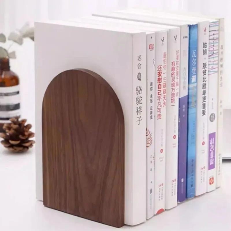 Creative Wooden Bookcases Vertical Table Divider Book Stand Desk Auxiliary Shelf Bookshelf Partition Desk Accessories Study Room