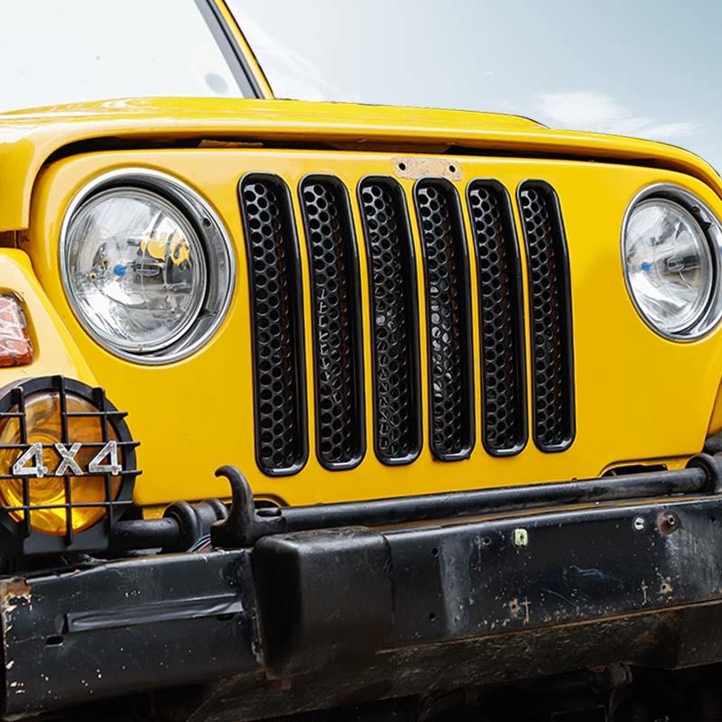 Car Front Hood Grille Ring Cover Protective Sticker For Jeep Wrangler TJ 1997-2006 Car Exterior Accessories 