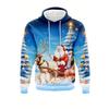 Christmas Theme Men's Hooded Hoodies 3D Prints Sweatshirts Drawstring Sportwear Long Sleeved Tops Fun Graphic Men's Clothing