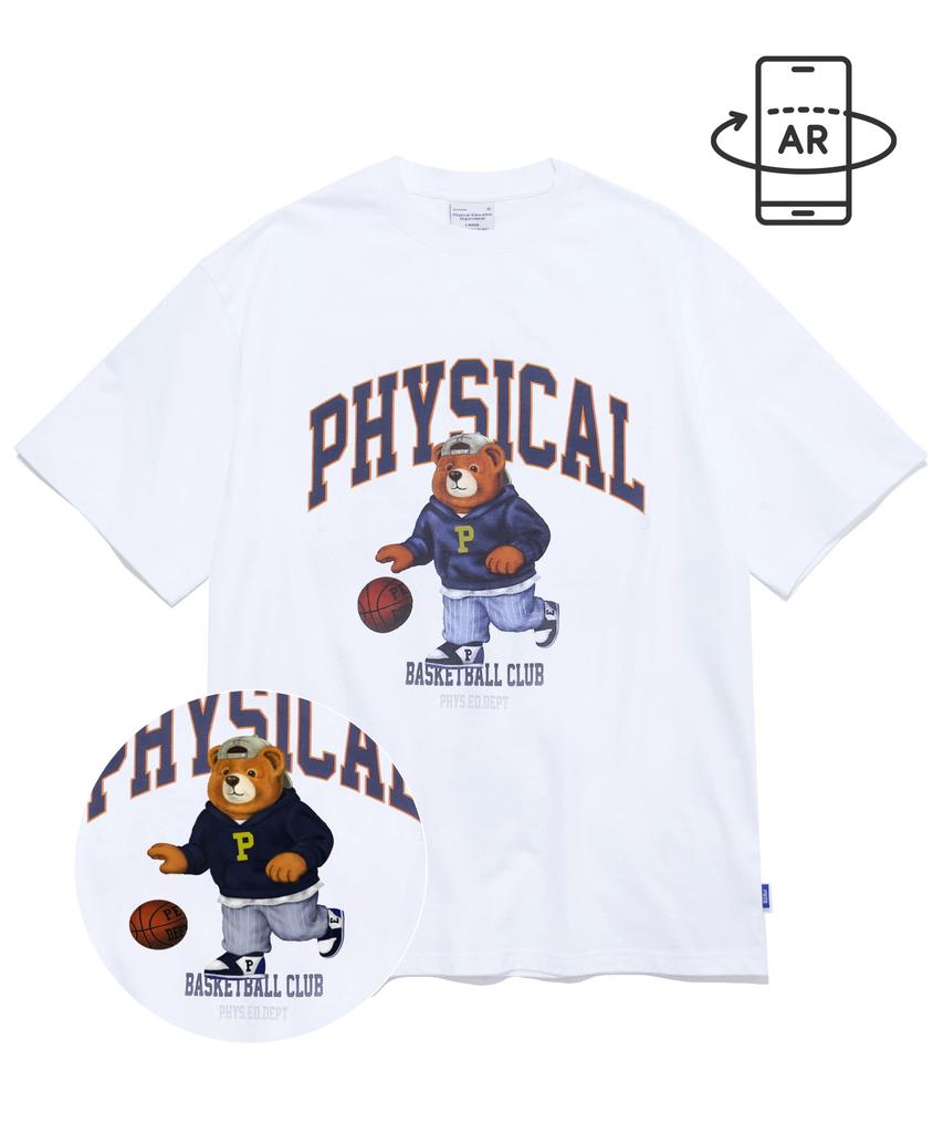 PHYSICAL DEPARTMENT Basketball Bear Short Sleeve T-Shirt_White