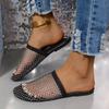 Women Flat Slippers 2024 New Summer Casual Beach Mesh Breathable Low Heels Sandals Ladies Slippers Slides