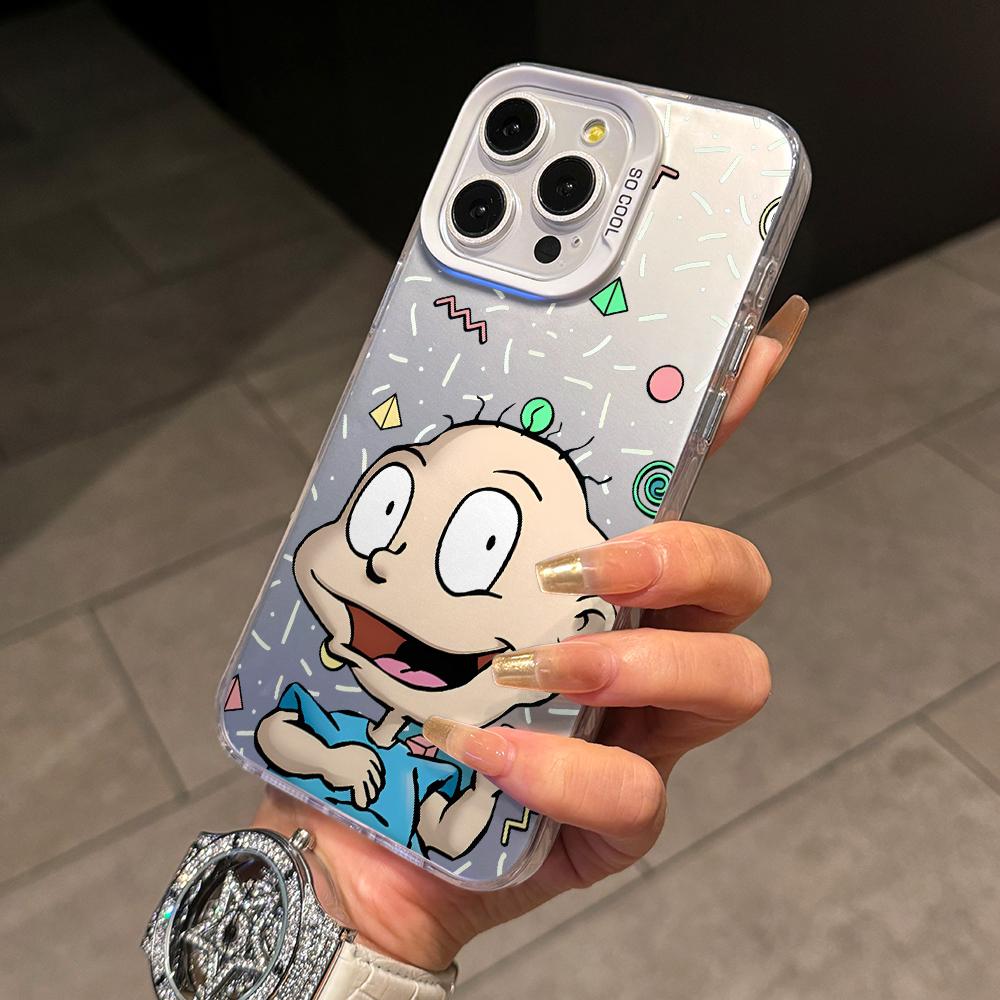 Funny Cartoon R-Rugrat Children Phone Case for Samsung Galaxy S26 S25 Edge S24 S23 S22 S21 FE S20 Ultra Plus 5G Silver Cover
