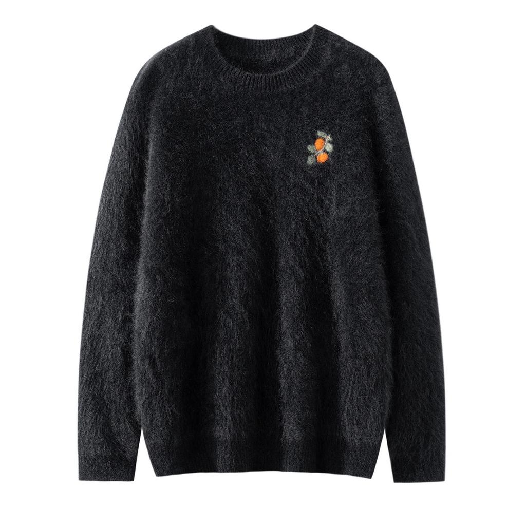 Women's Cashmere Embroidered Loose Pullover Sweater for Autumn/Winter