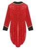 Mens Halloween Circus Sequin Tailcoat Notch Lapel Long Sleeve Tuxedo Outerwear