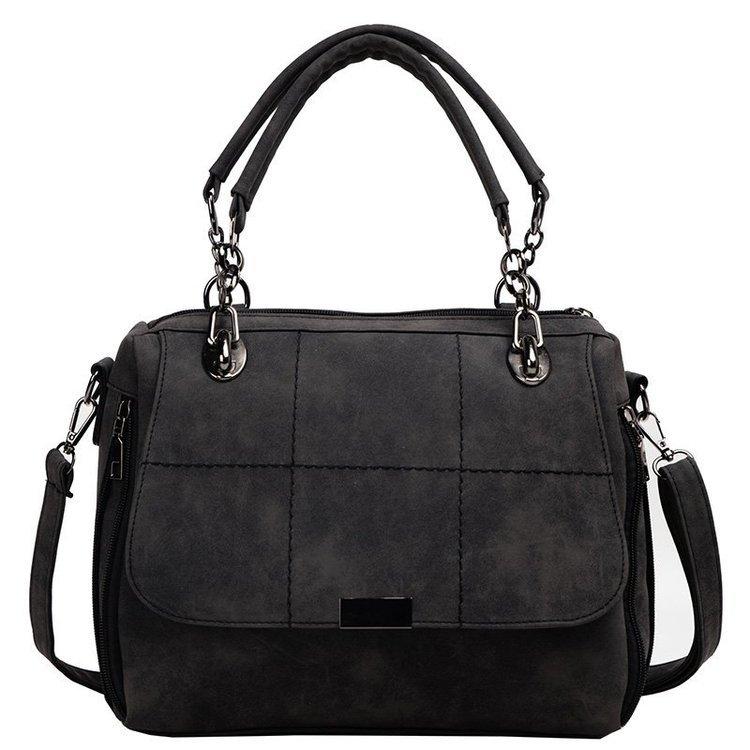 Large capacity temperament versatile shoulder messenger women s bag чёрный