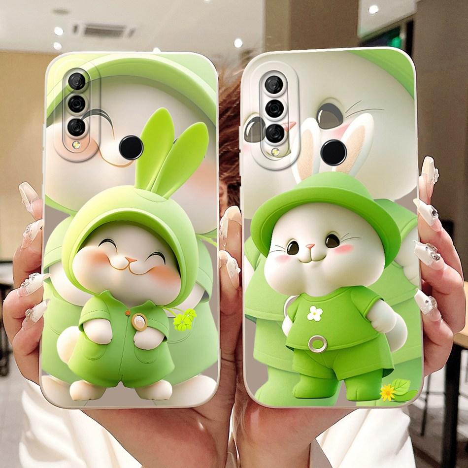 For Huawei Y6p MED-LX9 MED-LX9N New Cute Rabbit Cat Cartoon Case For Huawei Y6P 2020 Lens Protective Soft Silicone Phone Cases