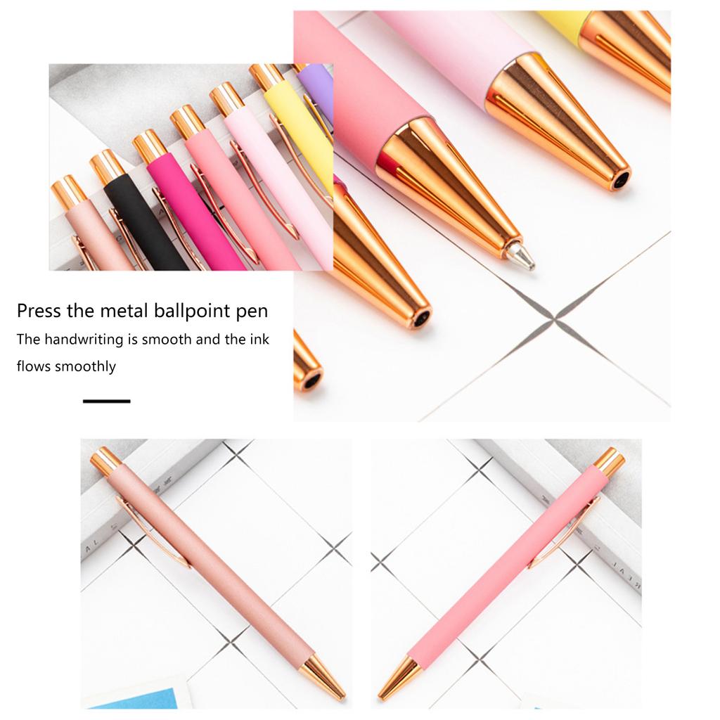 Retractable Ballpoint Pen 1.0mm Writing Pen Metal Ballpoint Pen Black Ink Stationery Pen for Student Teacher