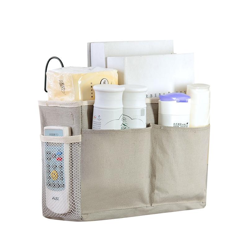 Dormitory Storage Bedside Hanging Basket Student Dormitory Storage Bag Cotton Linen Fabric Bedside Storage Hanging Bag
