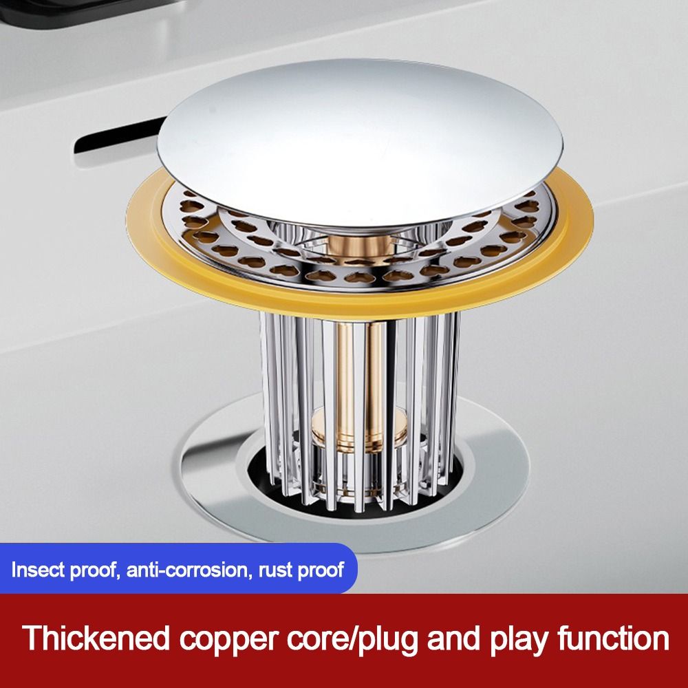 Plastic Floor Drain Filter Mesh Anti-clog Sealing Cover Pop Up Drain Filter Multifunctional Hair Trap Washbasin Bounce Core