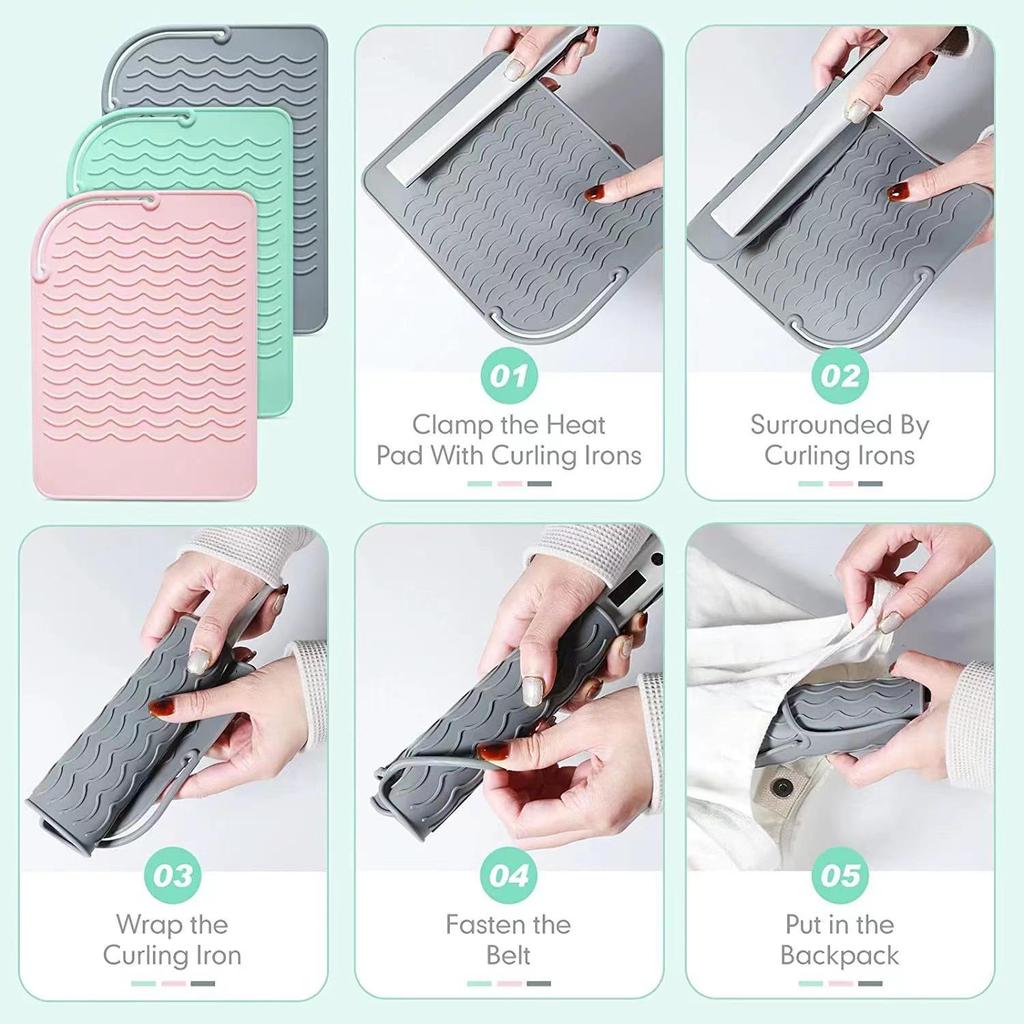 Silicone Non-slip Heat Resistant Mat for Curling Iron & Straightener