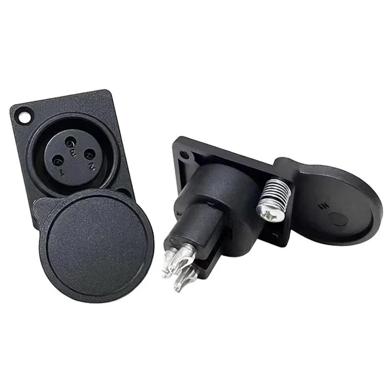 5/20Pcs XLR Female Socket Panel Mount Audio Video 3Pins XLR Connector with Protecting Cover