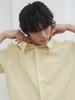 Gijunmaen Textured Cotton Stripe Half-Sleeve Shirt Yellow