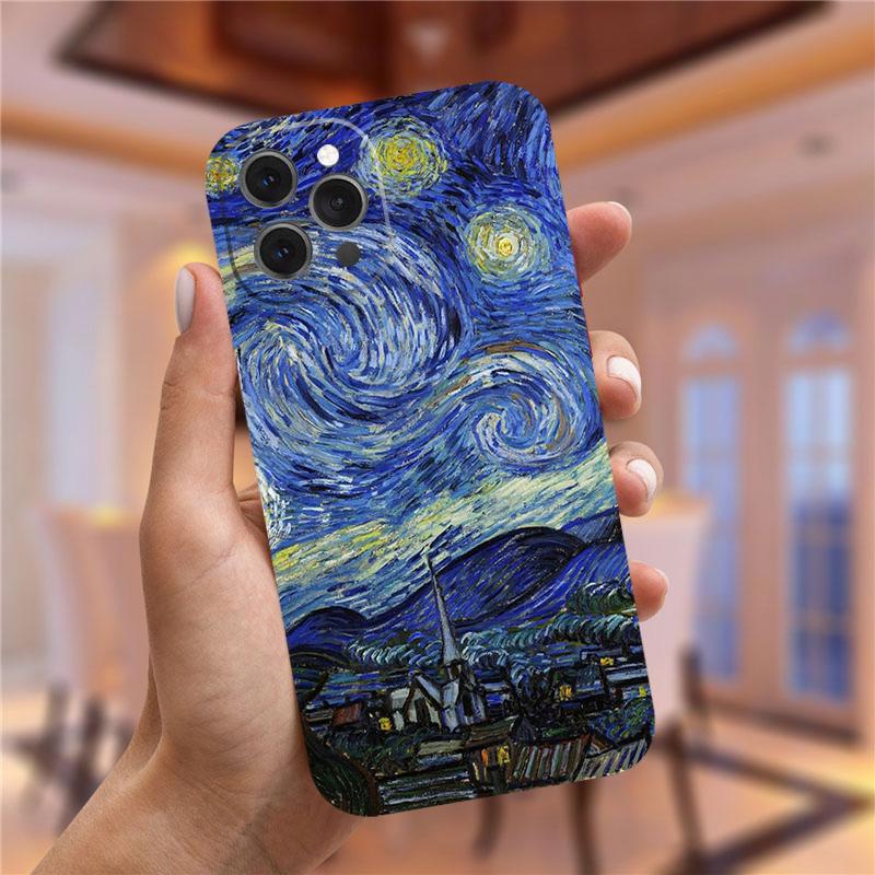 Vincent Van Gogh Notte Stellata fiore Custodia per Telefono Per iphone 13 12 11 Pro Max Mini X XR XS 8 7 Plus Mona Lisa David Copertura Morbida