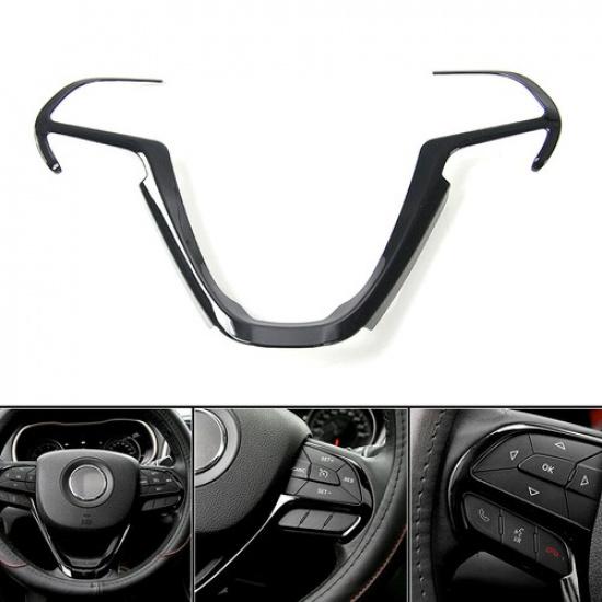 1PC Carbon Fiber Steering Wheel Cover Trim Fits For Jeep Grand Cherokee 2014+